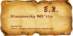 Blazsovszky Márta névjegykártya